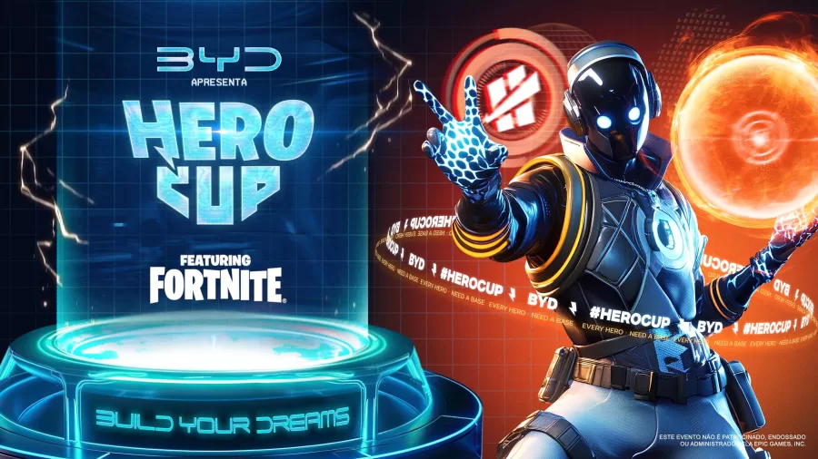 BYD estreia no mercado gamer com mapa no Fortnite e patrocínio de torneio da Hero Base